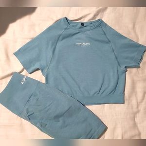 Alphalete biker short and crop set